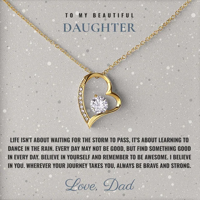 Brave And Strong Willow Heart Necklace for daughter