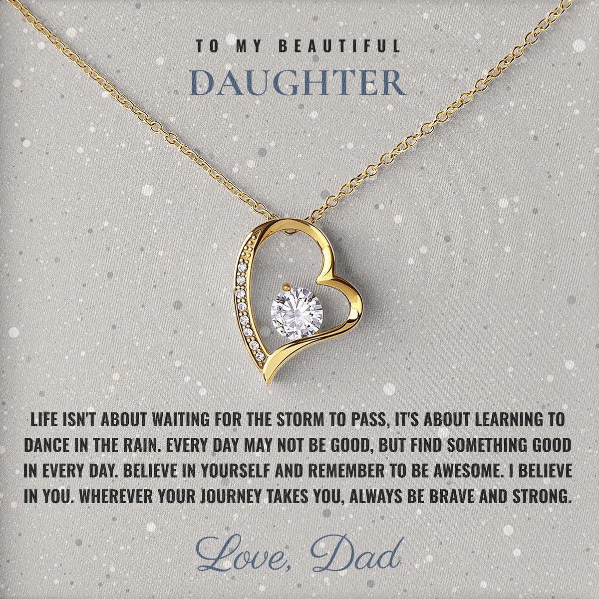 Brave And Strong Willow Heart Necklace for daughter