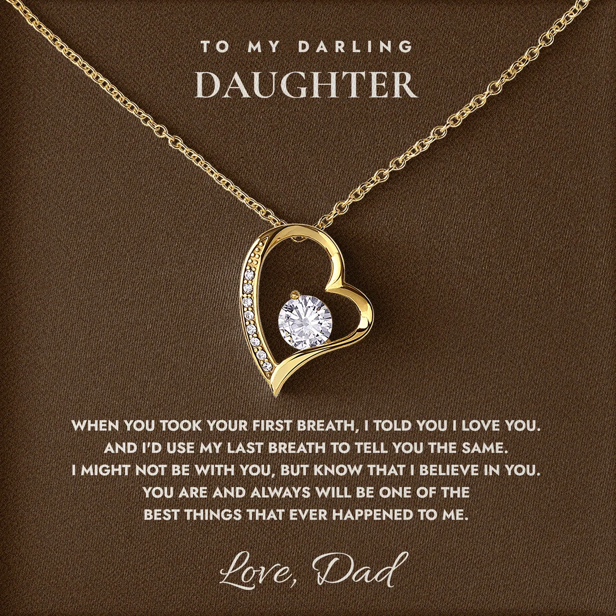 Your First Breath Willow Heart Necklace for daughter