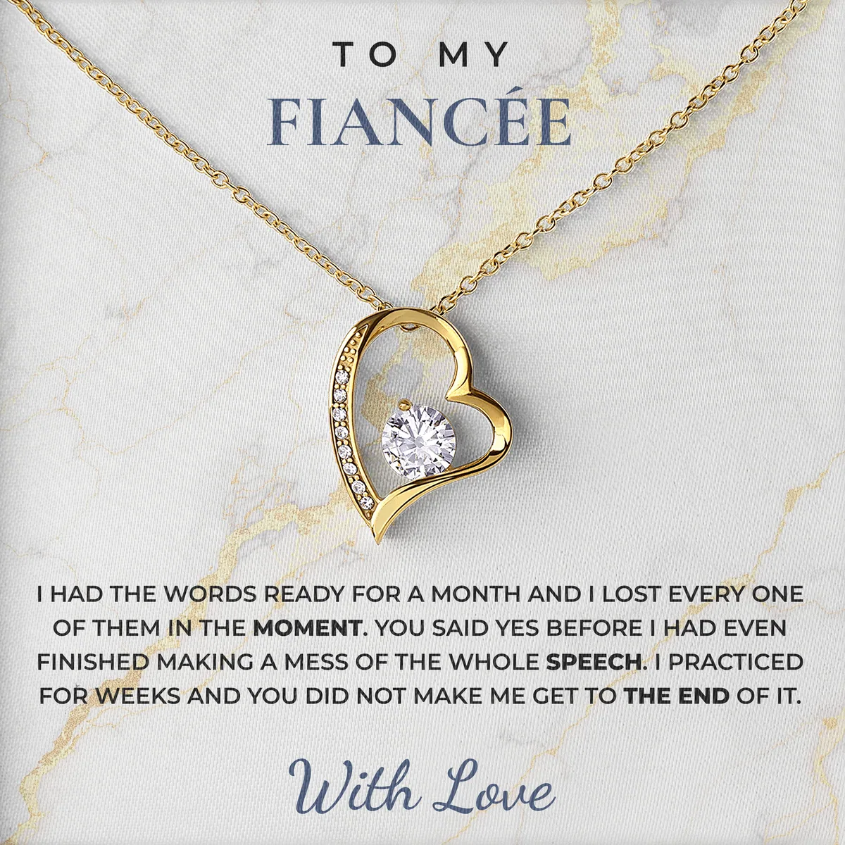 I Rehearsed For Weeks Willow Heart Necklace for fiancée