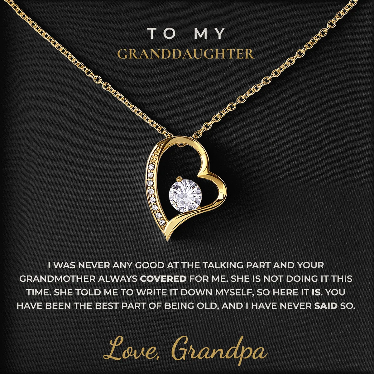 She Told Me To Write It Willow Heart Necklace for granddaughter