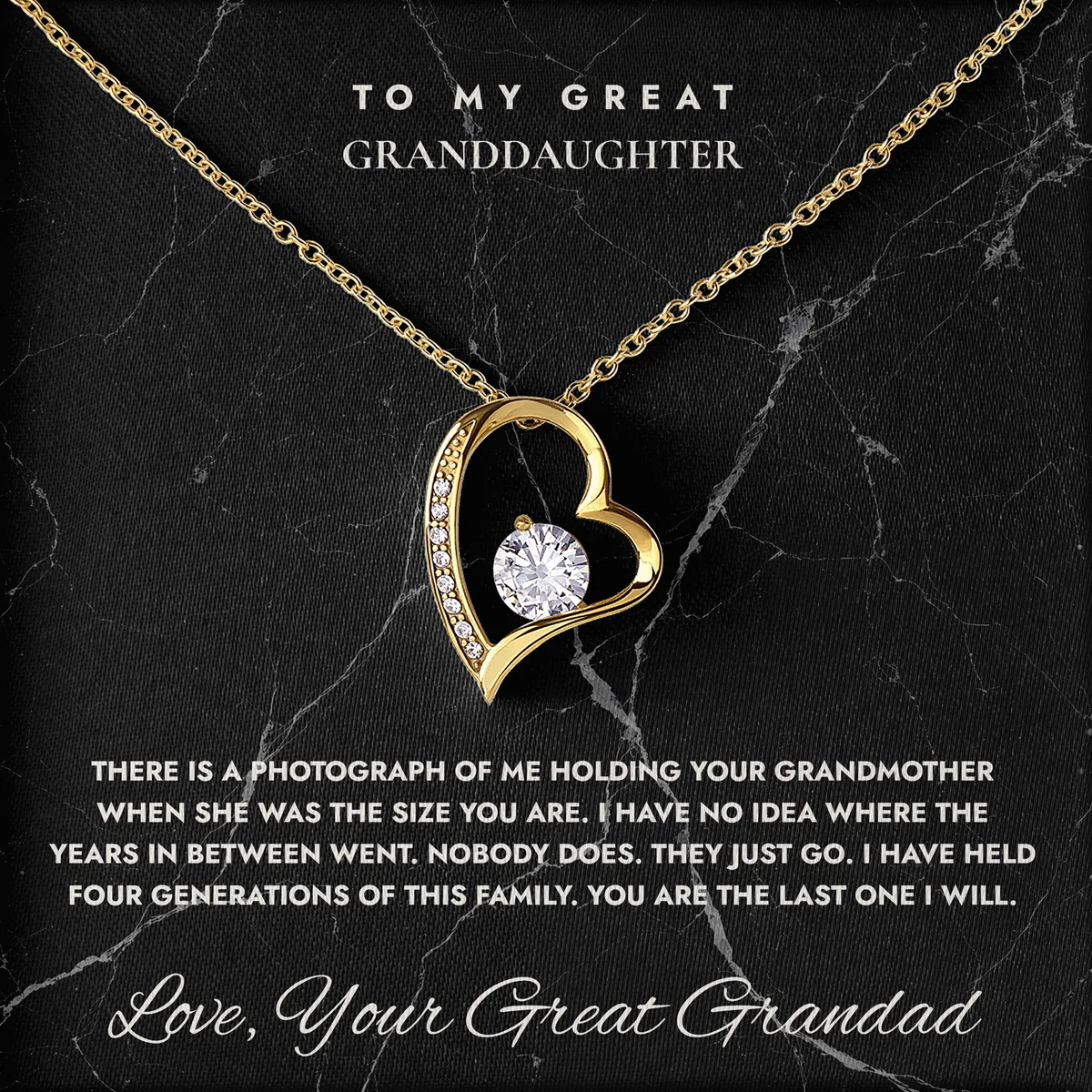 Four Generations Willow Heart Necklace for great granddaughter