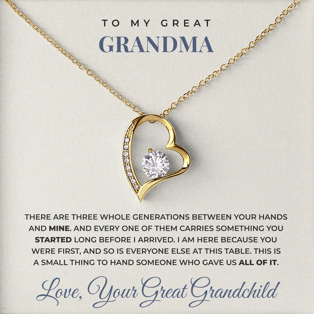 Three Generations Back Willow Heart Necklace for great grandma