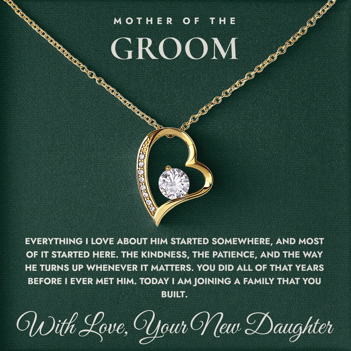You Raised Him Well Willow Heart Necklace for mother of the groom
