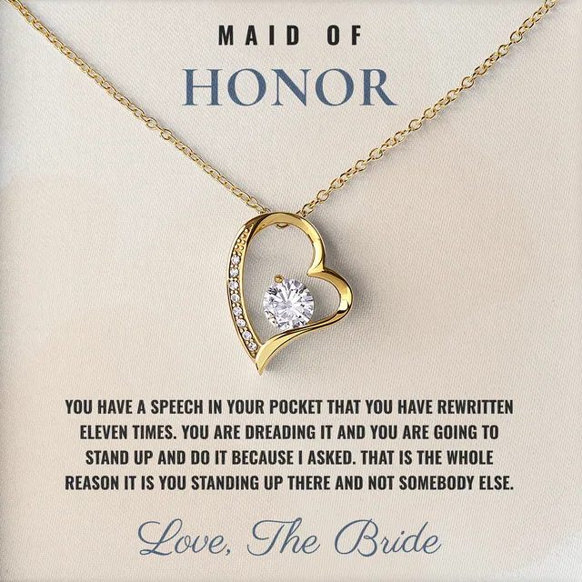 Rewritten Eleven Times Willow Heart Necklace for maid of honor