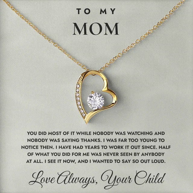 Nobody Saw Half Of It Willow Heart Necklace for mom