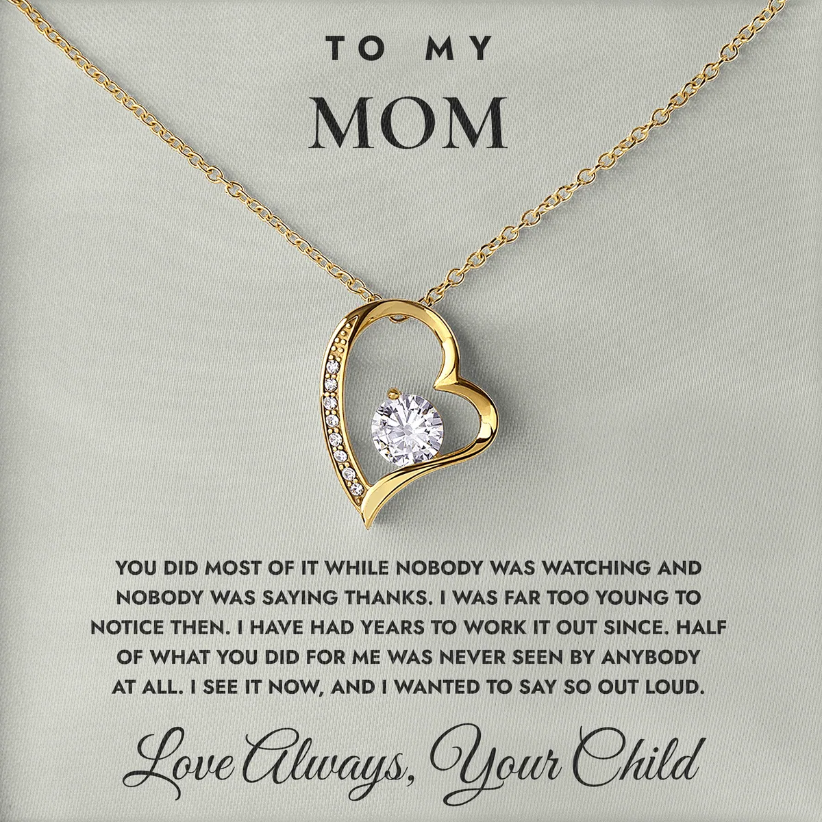 Nobody Saw Half Of It Willow Heart Necklace for mom