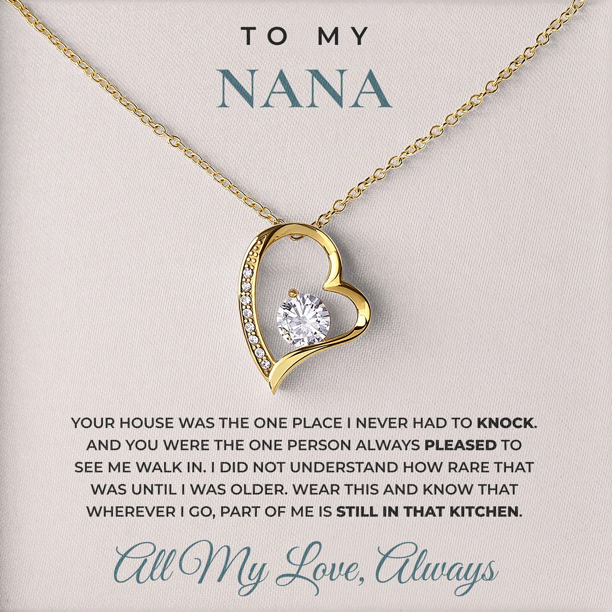 Where I Was Always Welcome Willow Heart Necklace for nana