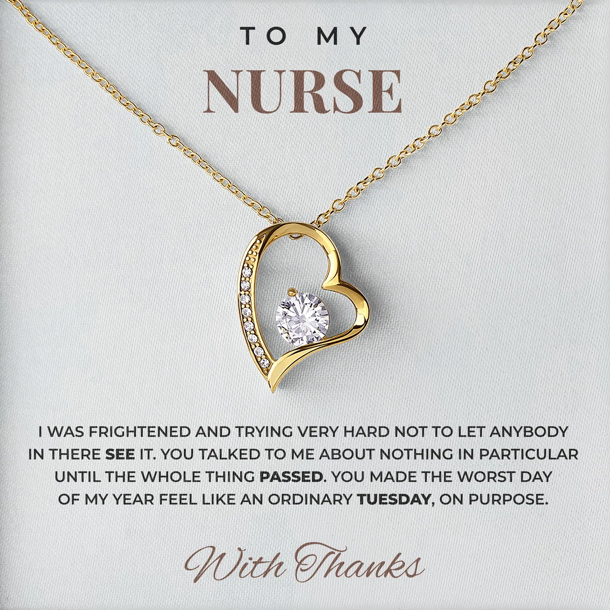 You Made It Ordinary Willow Heart Necklace for nurse