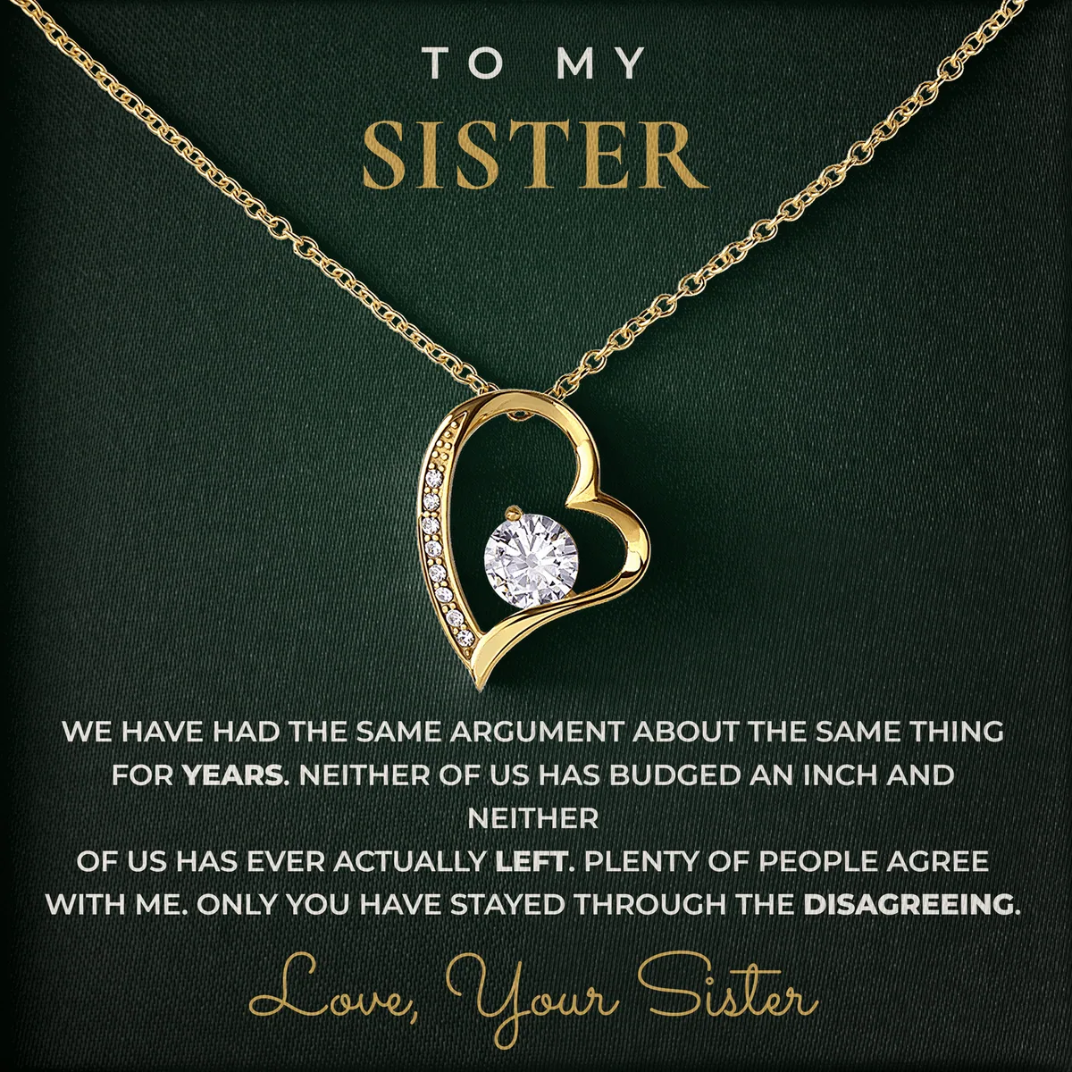 Stayed Through The Disagreeing Willow Heart Necklace for sister