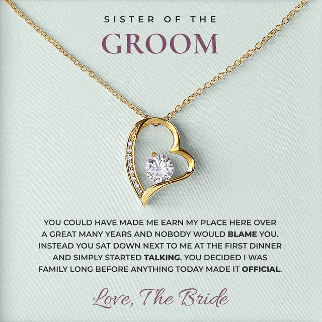 Family Before It Was Official Willow Heart Necklace for sister of the groom