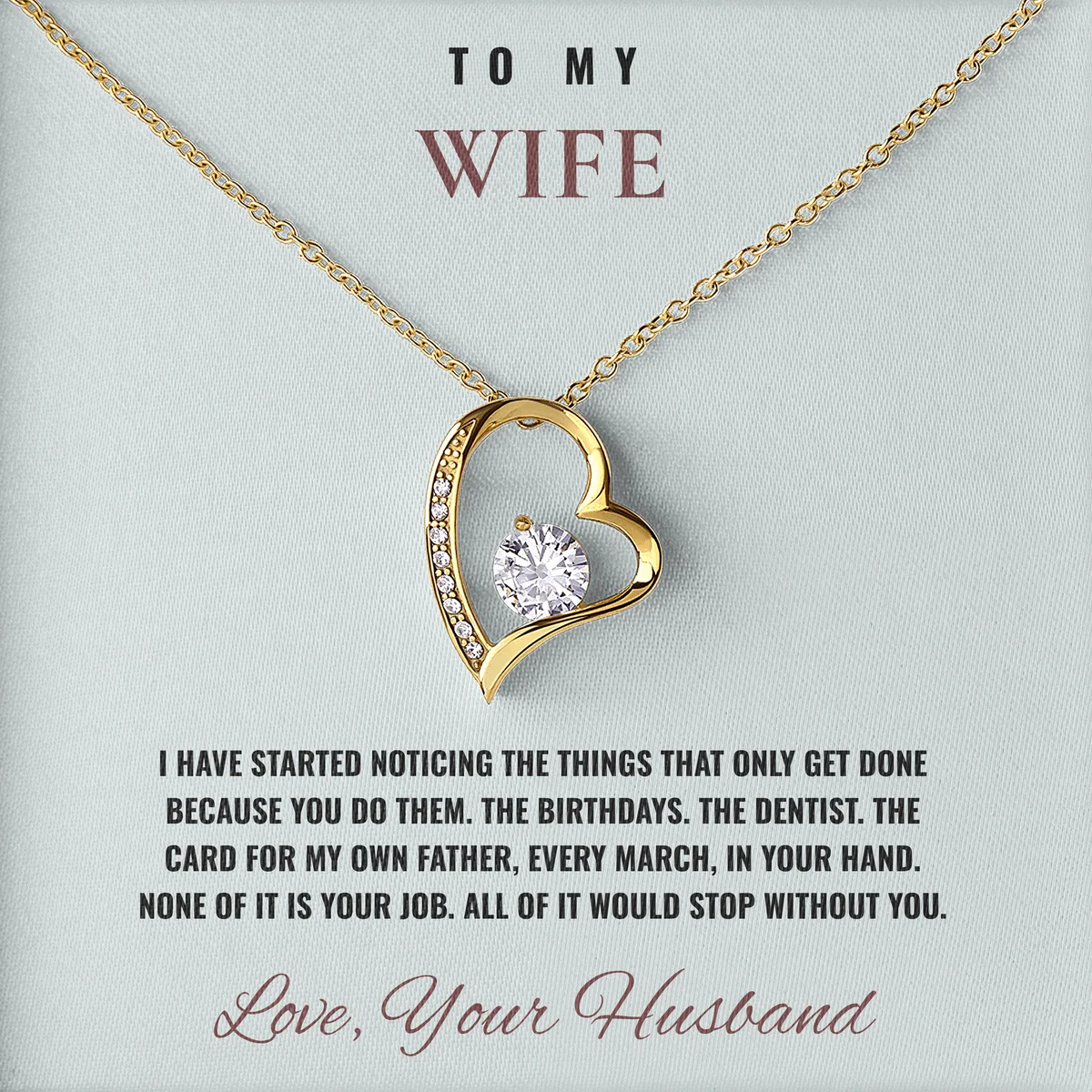 It Would All Stop Willow Heart Necklace for wife