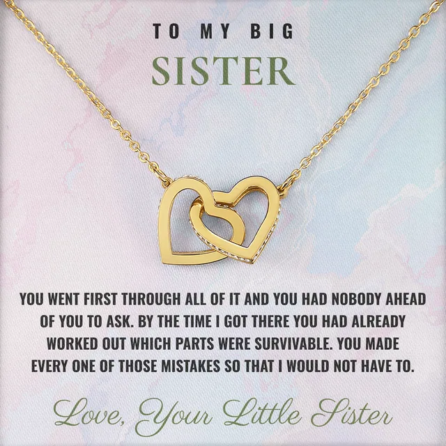 You Went First Ivy Hearts Necklace for big sister