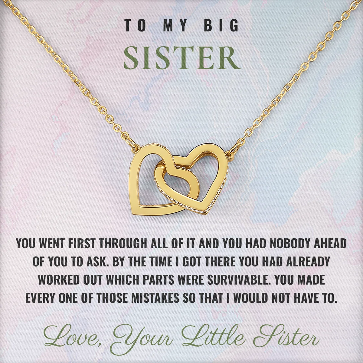 You Went First Ivy Hearts Necklace for big sister