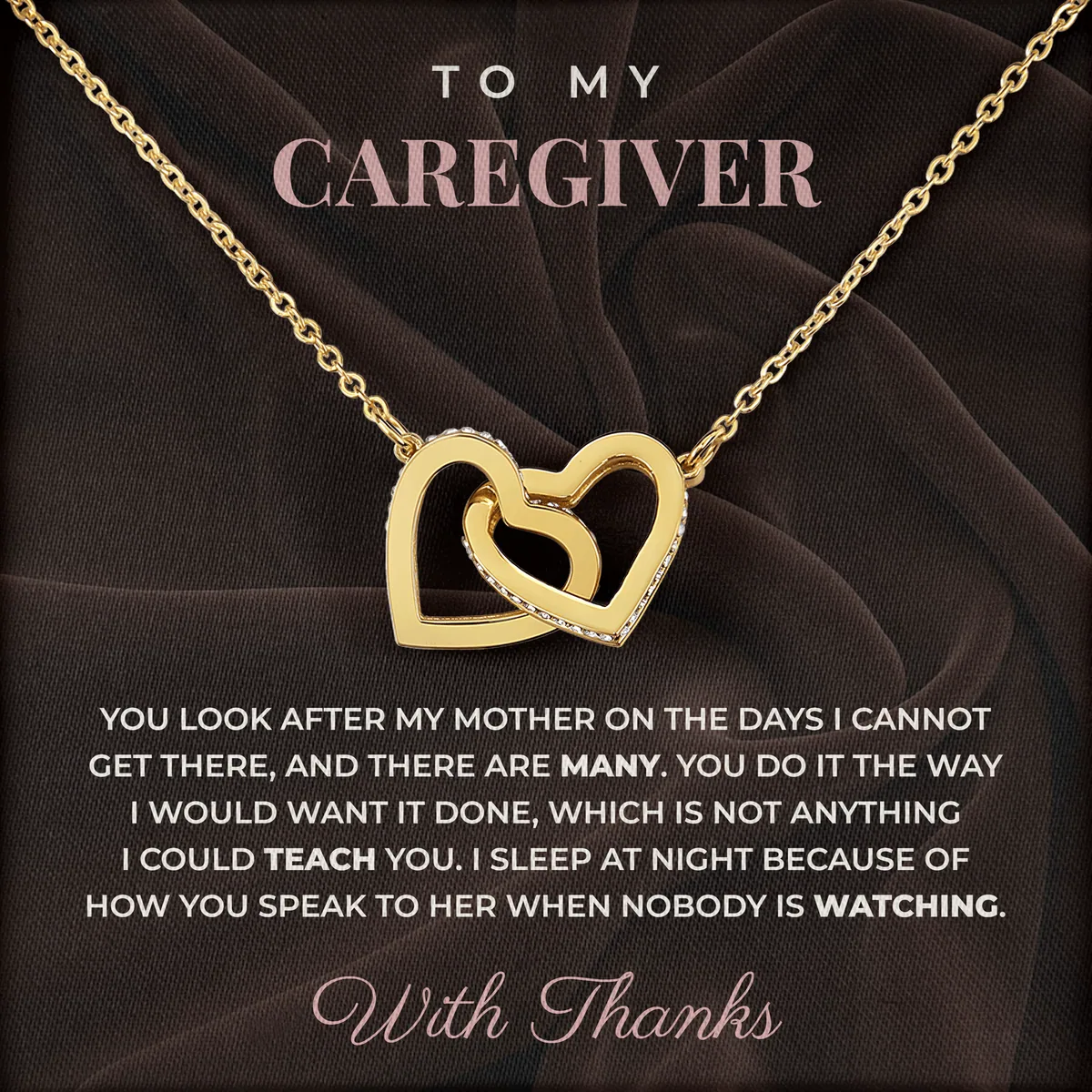 When Nobody Is Watching Ivy Hearts Necklace for caregiver