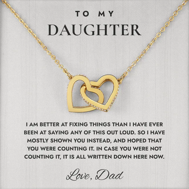 Written Down Here Now Ivy Hearts Necklace for daughter