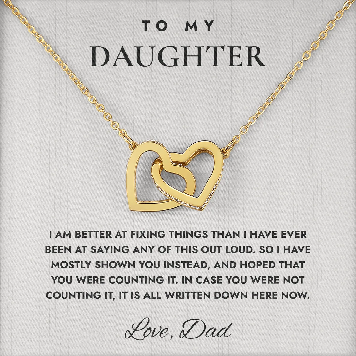 Written Down Here Now Ivy Hearts Necklace for daughter