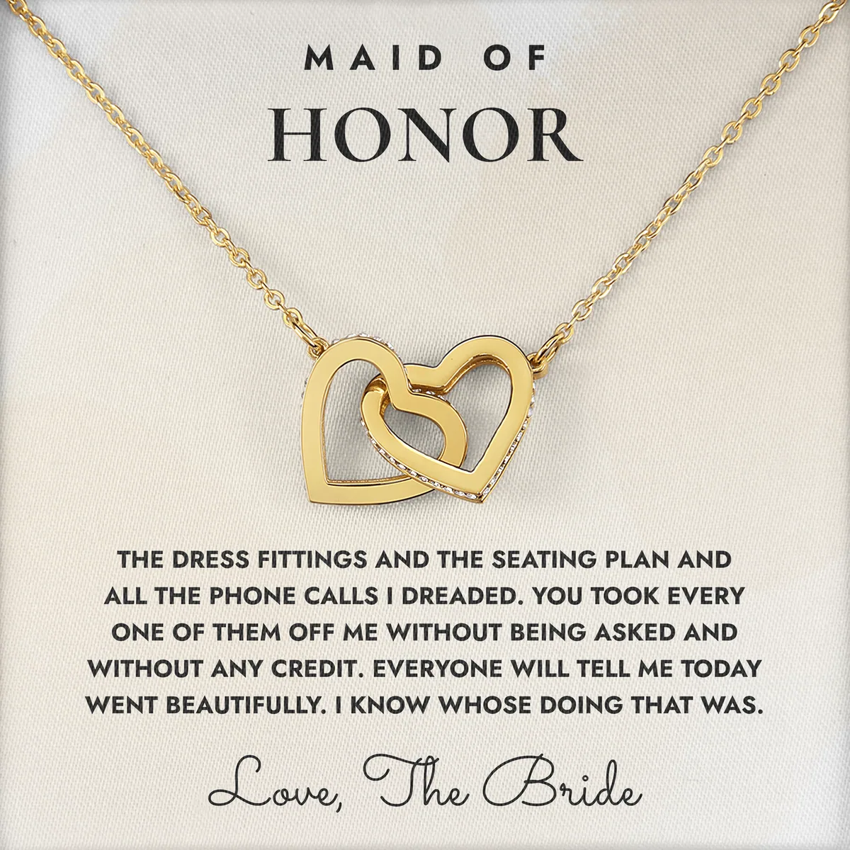You Did The Hard Part Ivy Hearts Necklace for maid of honor