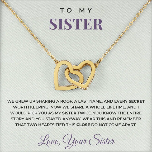Pick You Twice Ivy Hearts Necklace for sister