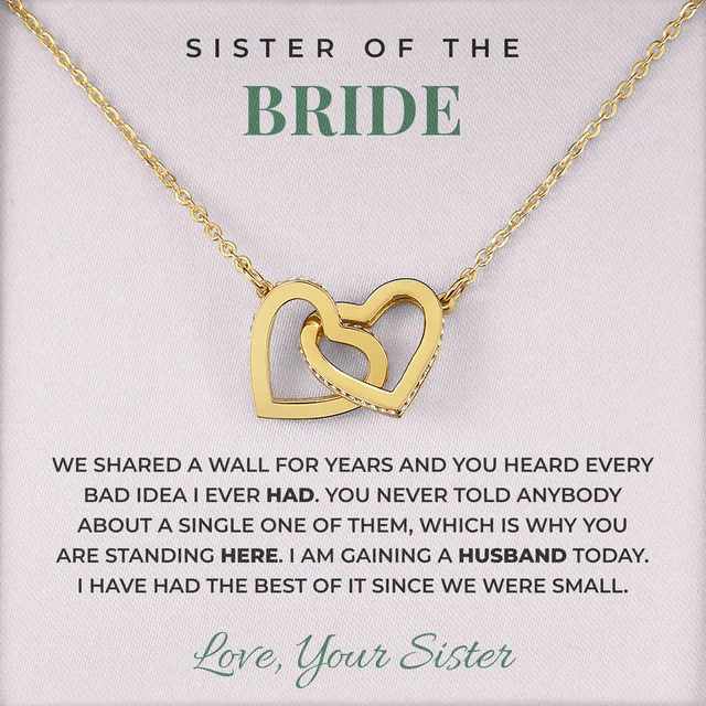 We Shared A Wall Ivy Hearts Necklace for sister of the bride