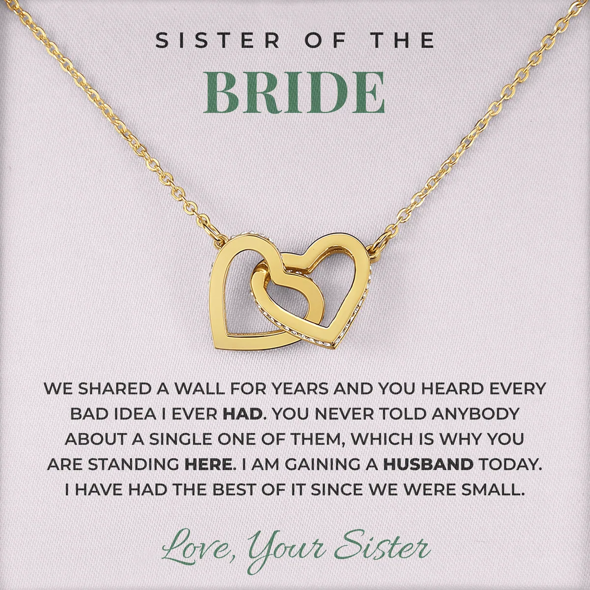 We Shared A Wall Ivy Hearts Necklace for sister of the bride