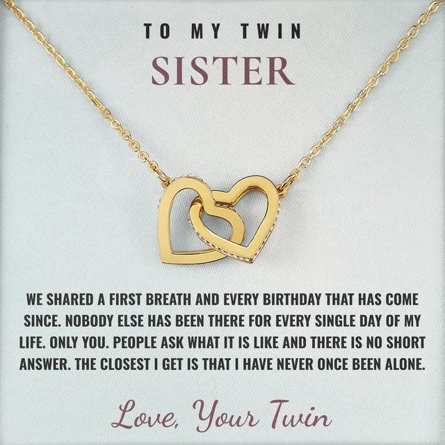 Never Once Alone Ivy Hearts Necklace for twin sister