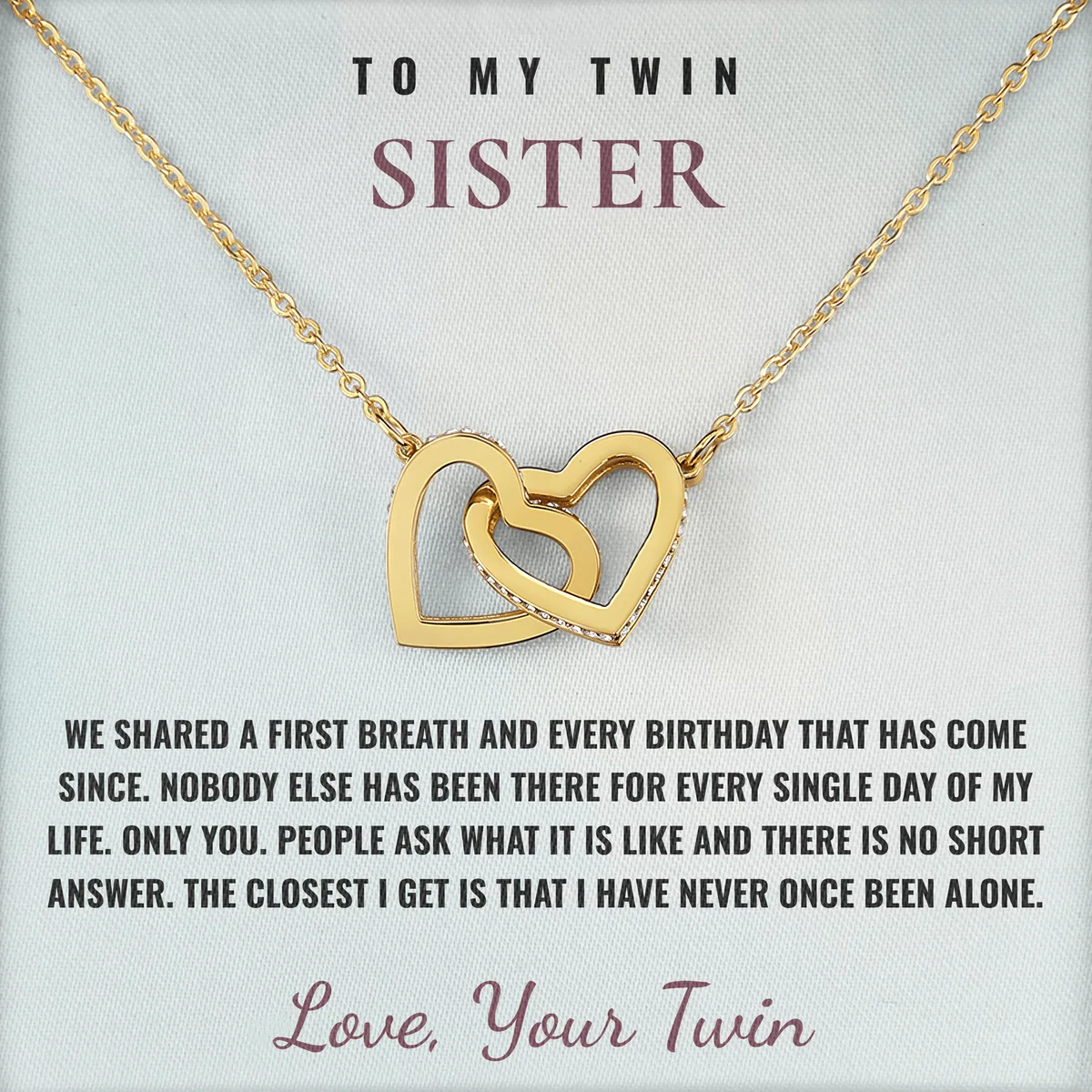 Never Once Alone Ivy Hearts Necklace for twin sister