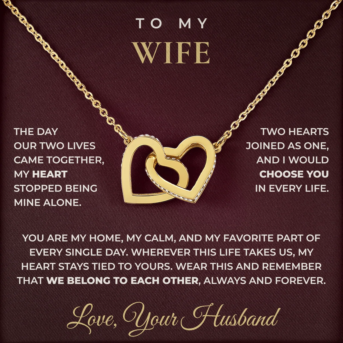 Belong To Each Other Ivy Hearts Necklace for wife