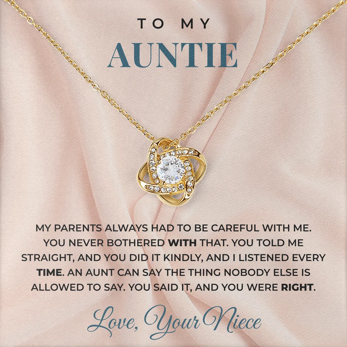 You Told Me Straight Linden Knot Necklace for auntie