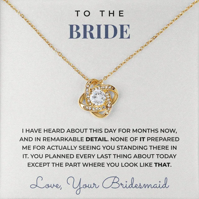 Nothing Prepared Me Linden Knot Necklace for bride