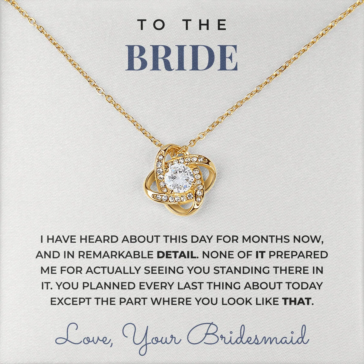 Nothing Prepared Me Linden Knot Necklace for bride