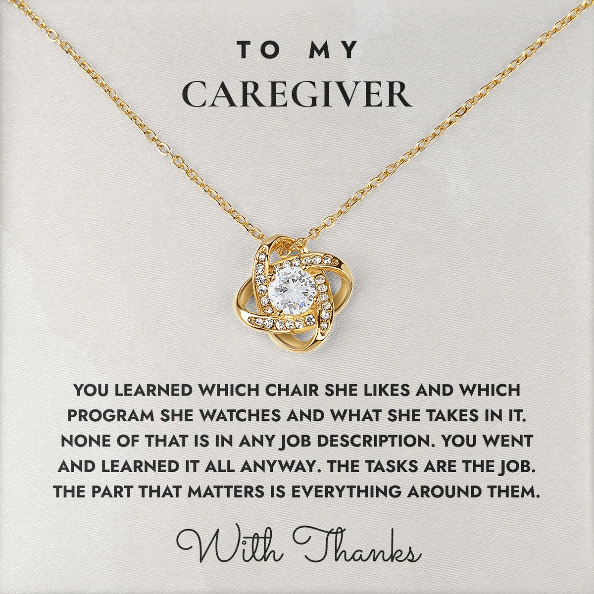 Not In Any Job Description Linden Knot Necklace for caregiver