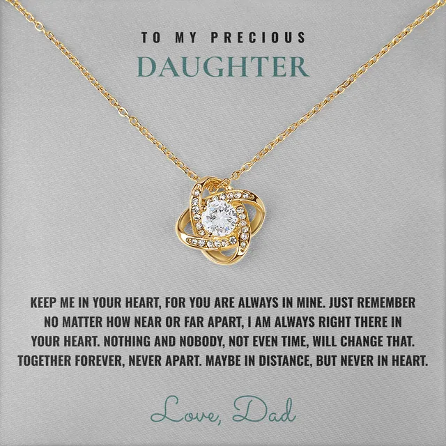 Never In Heart Linden Knot Necklace for daughter