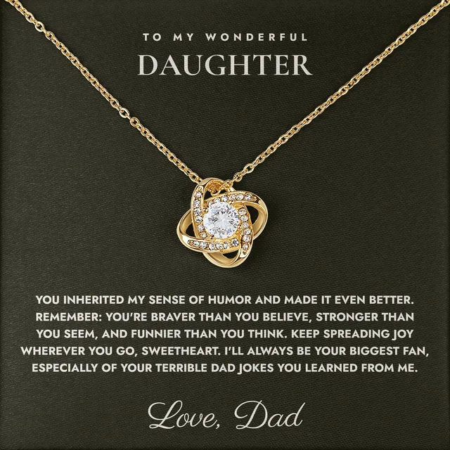 Your Biggest Fan Linden Knot Necklace for daughter