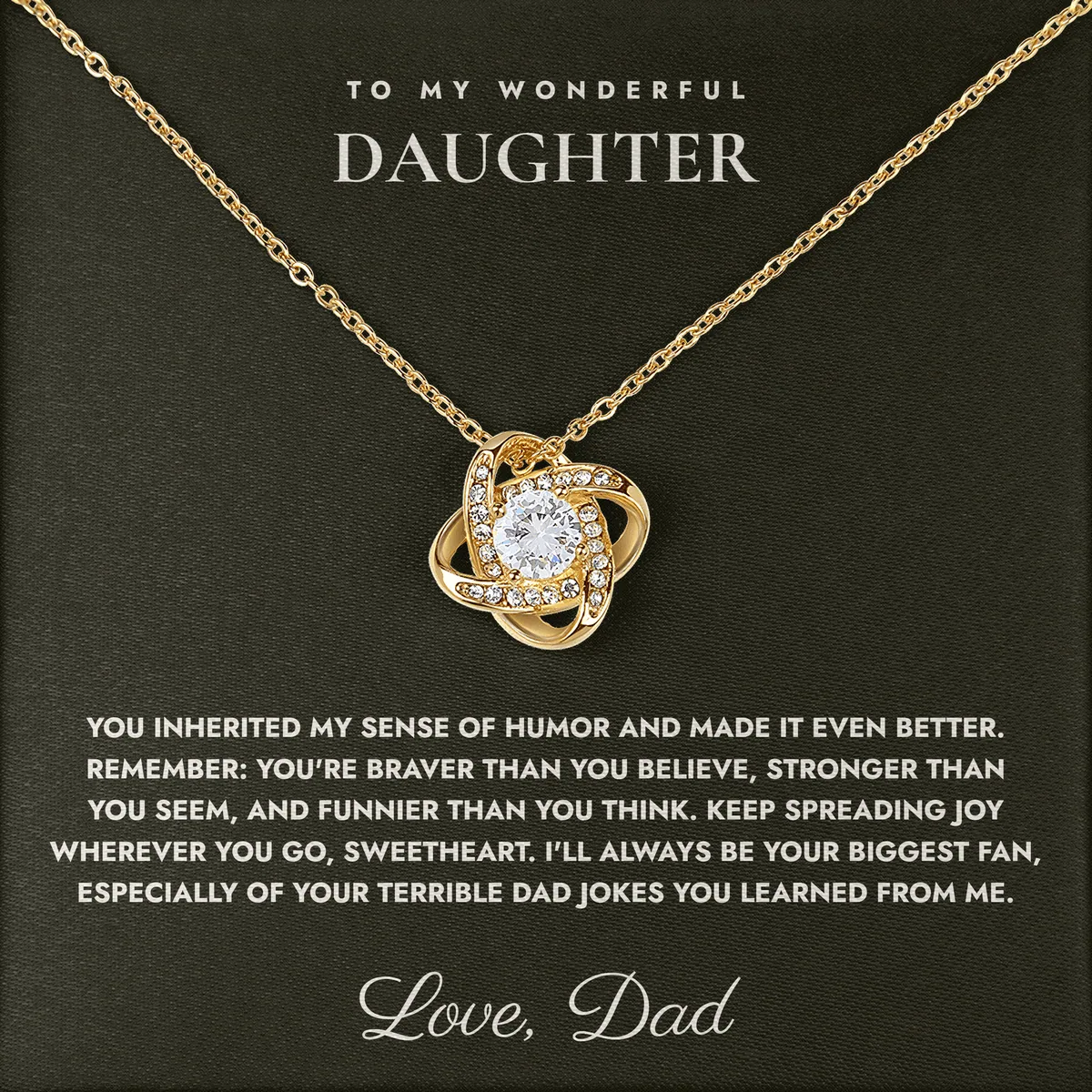 Your Biggest Fan Linden Knot Necklace for daughter