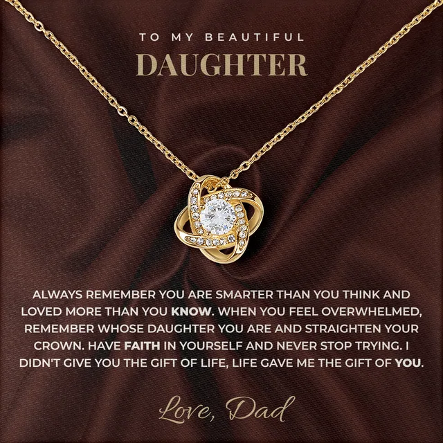 Life Gave Me You Linden Knot Necklace for daughter