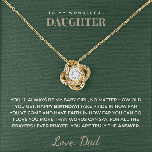 Truly The Answer Linden Knot Necklace for daughter