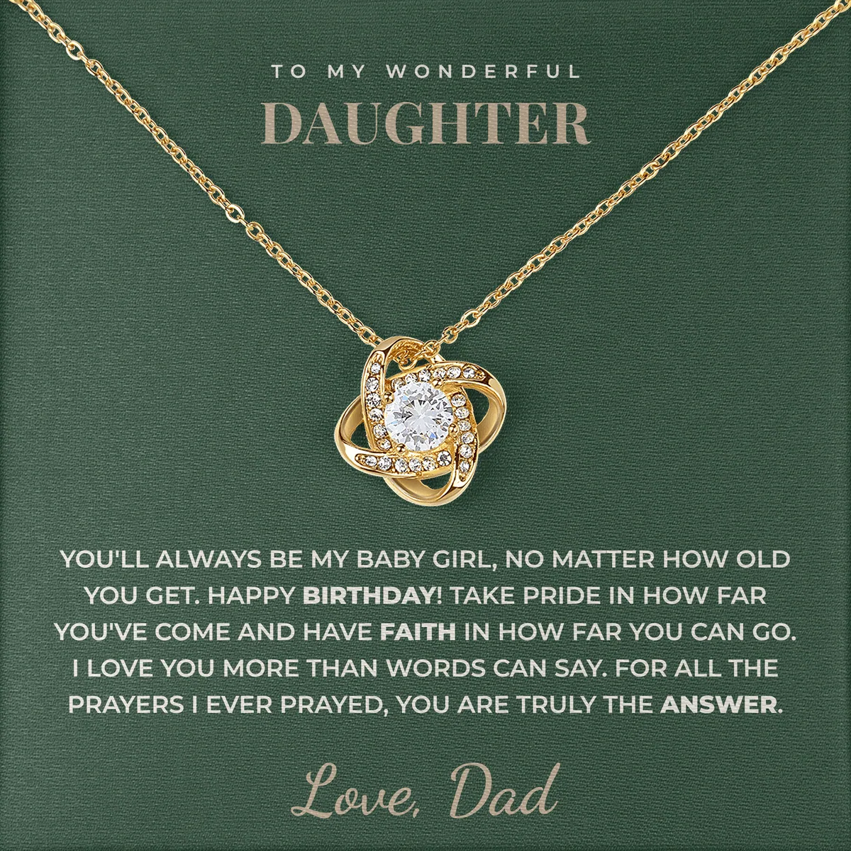 Truly The Answer Linden Knot Necklace for daughter