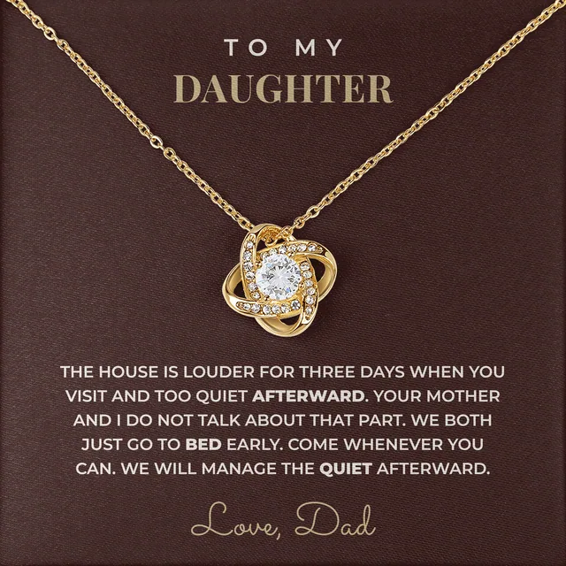 We Will Manage The Quiet Linden Knot Necklace for daughter