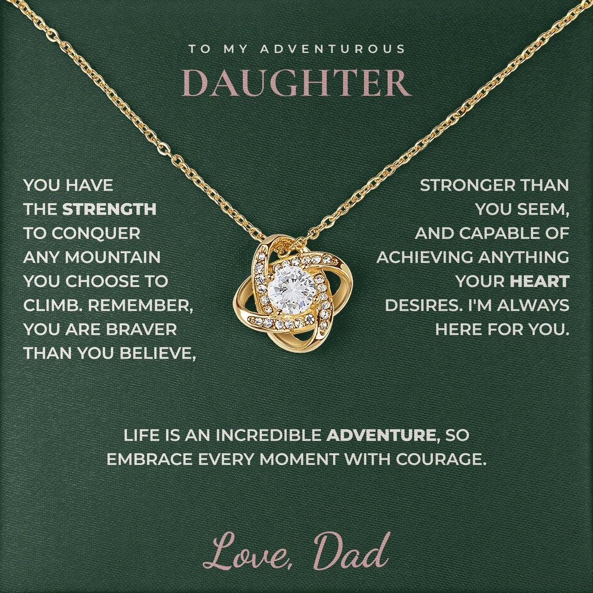 Embrace Every Moment Linden Knot Necklace for daughter