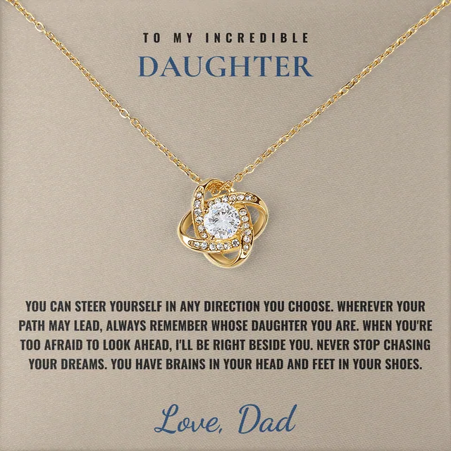 Brains In Your Head Linden Knot Necklace for daughter