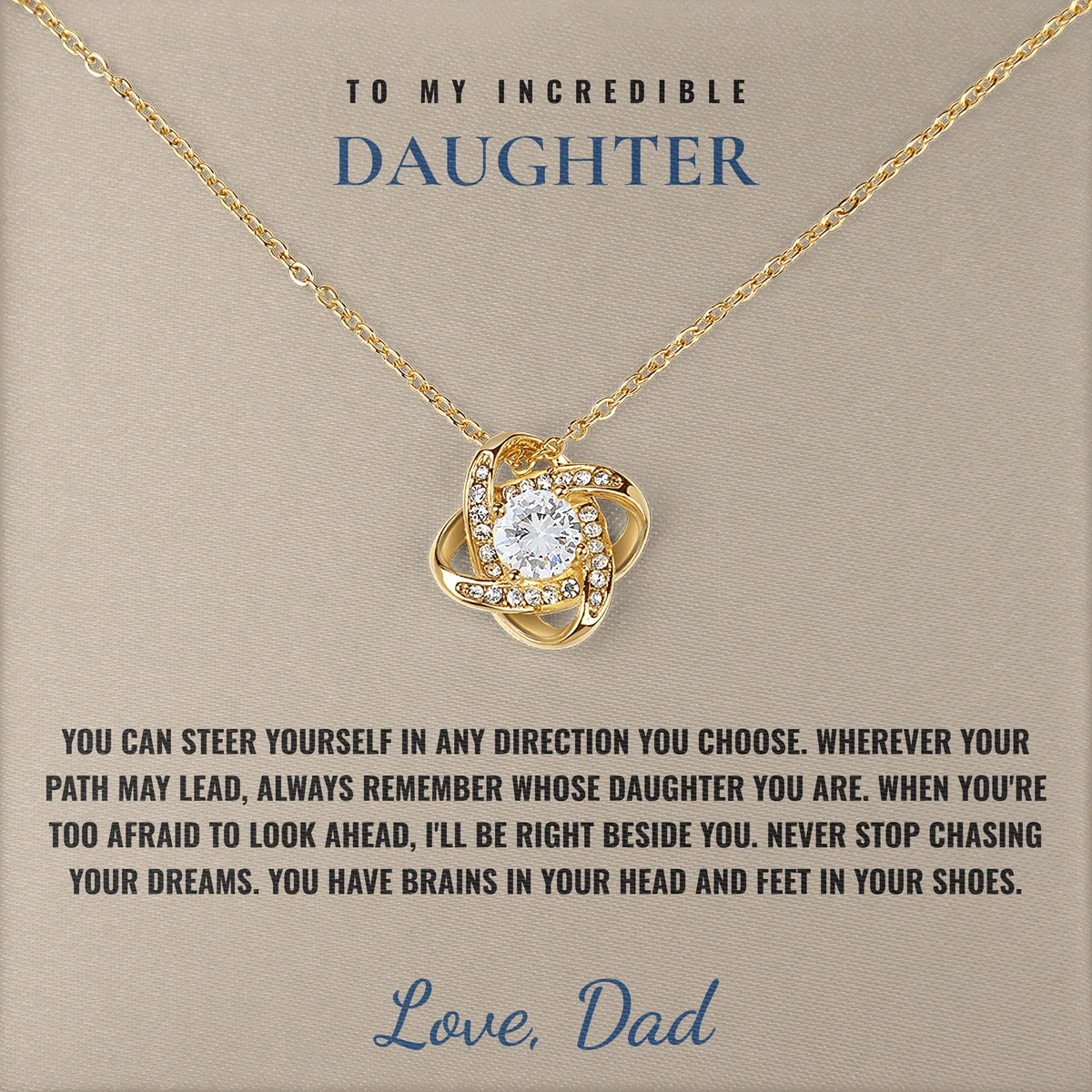 Brains In Your Head Linden Knot Necklace for daughter