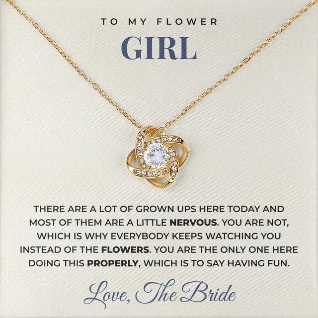 The Only One Having Fun Linden Knot Necklace for flower girl