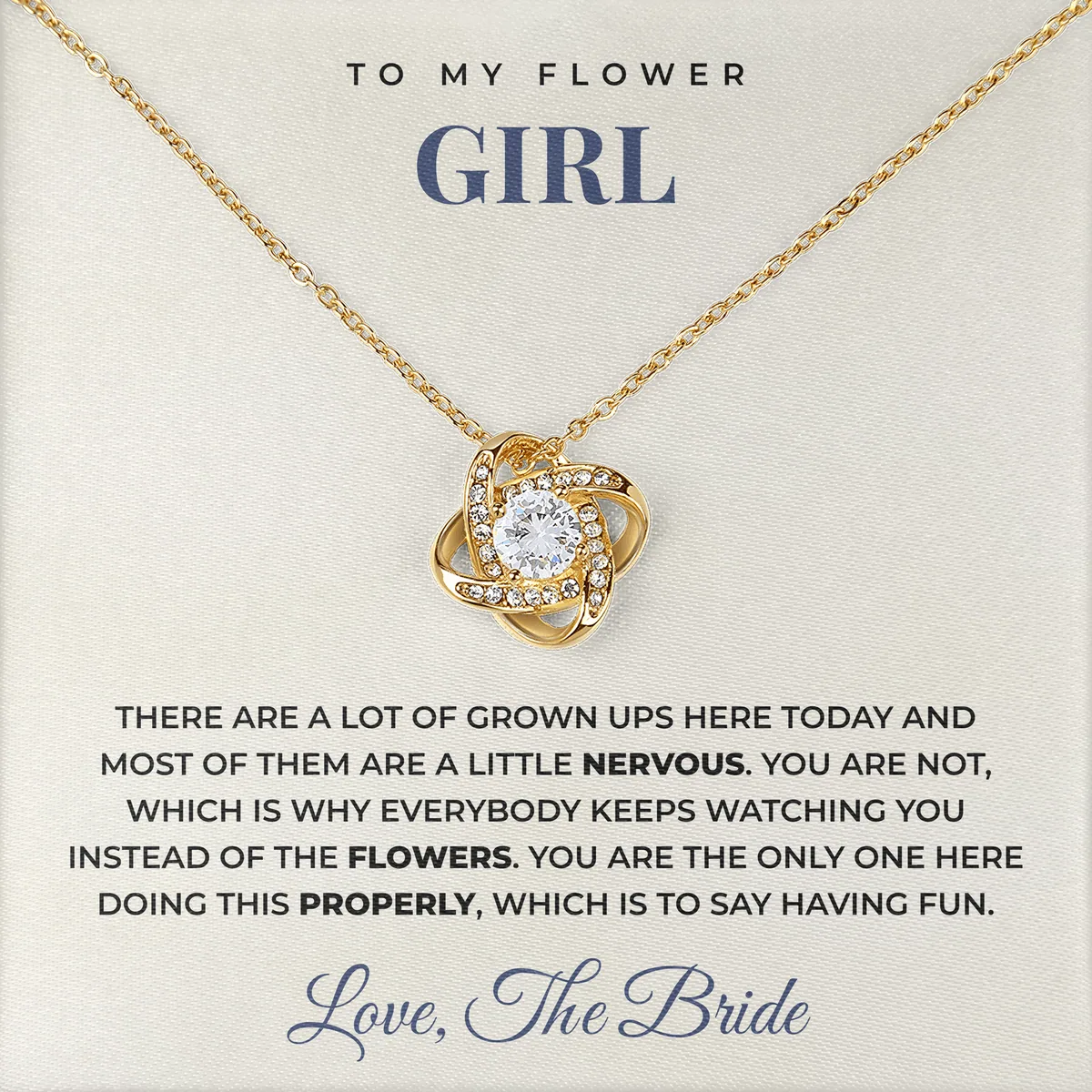 The Only One Having Fun Linden Knot Necklace for flower girl
