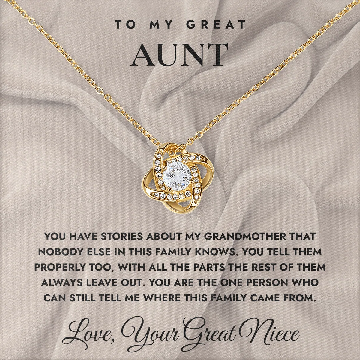 The Parts They Leave Out Linden Knot Necklace for great aunt