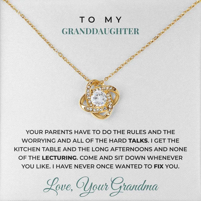 None Of The Lecturing Linden Knot Necklace for granddaughter