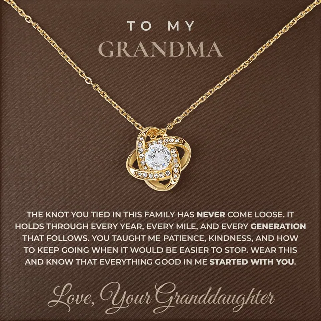 Everything Good In Me Linden Knot Necklace for grandma