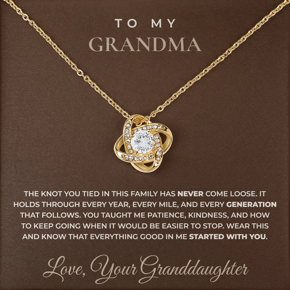 Everything Good In Me Linden Knot Necklace for grandma
