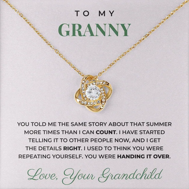 Handing It Over Linden Knot Necklace for granny