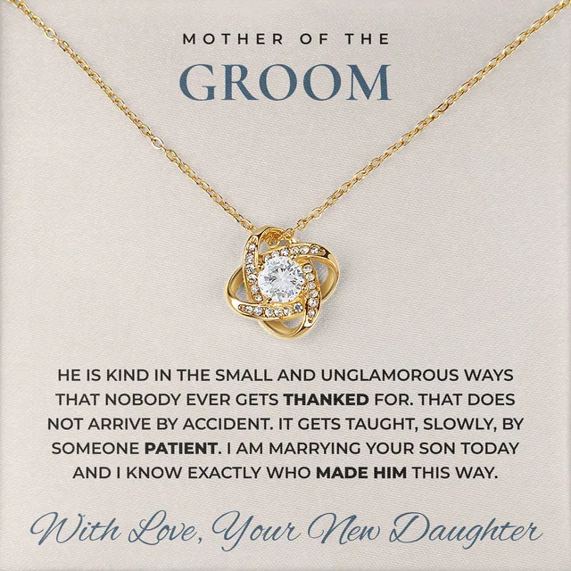 Someone Patient Taught Him Linden Knot Necklace for mother of the groom
